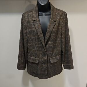 Old Navy Brown Plaid Women's Blazer